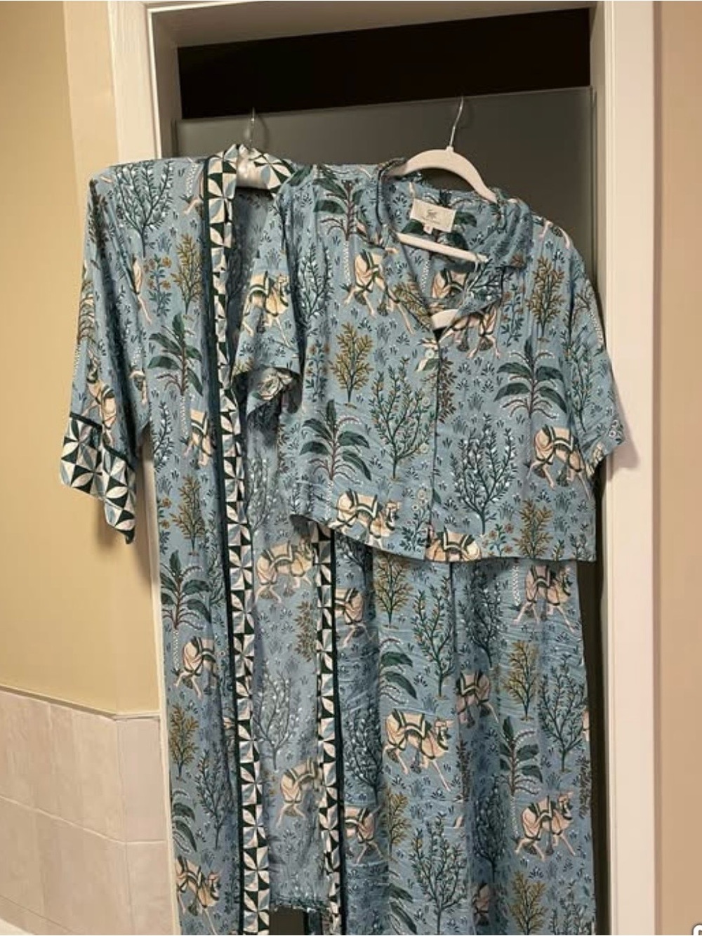 Printfresh Eco Satin PJ set and Robe (NWOT)